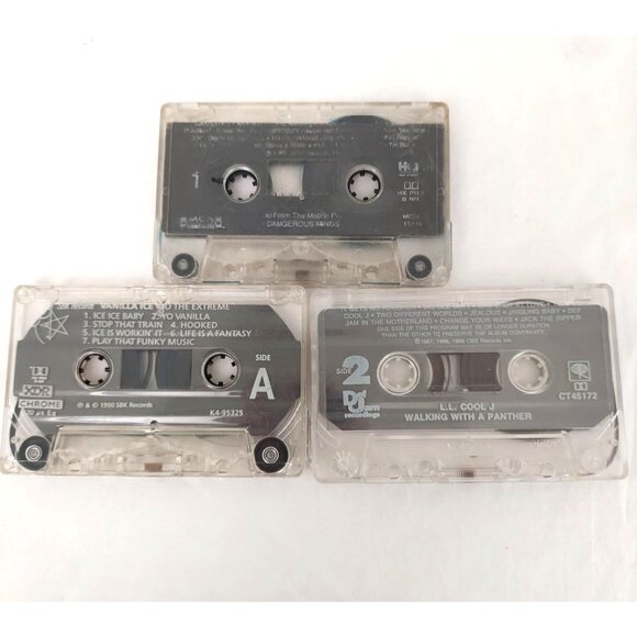 LL Cool J, Dangerous Minds Soundtrack, & Vanilla Ice To the Extreme Cassette Lot - Picture 1 of 5